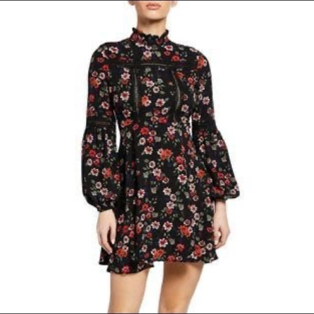 NWT FREE GENERATION LOS ANGELES Floral High Neck Dress